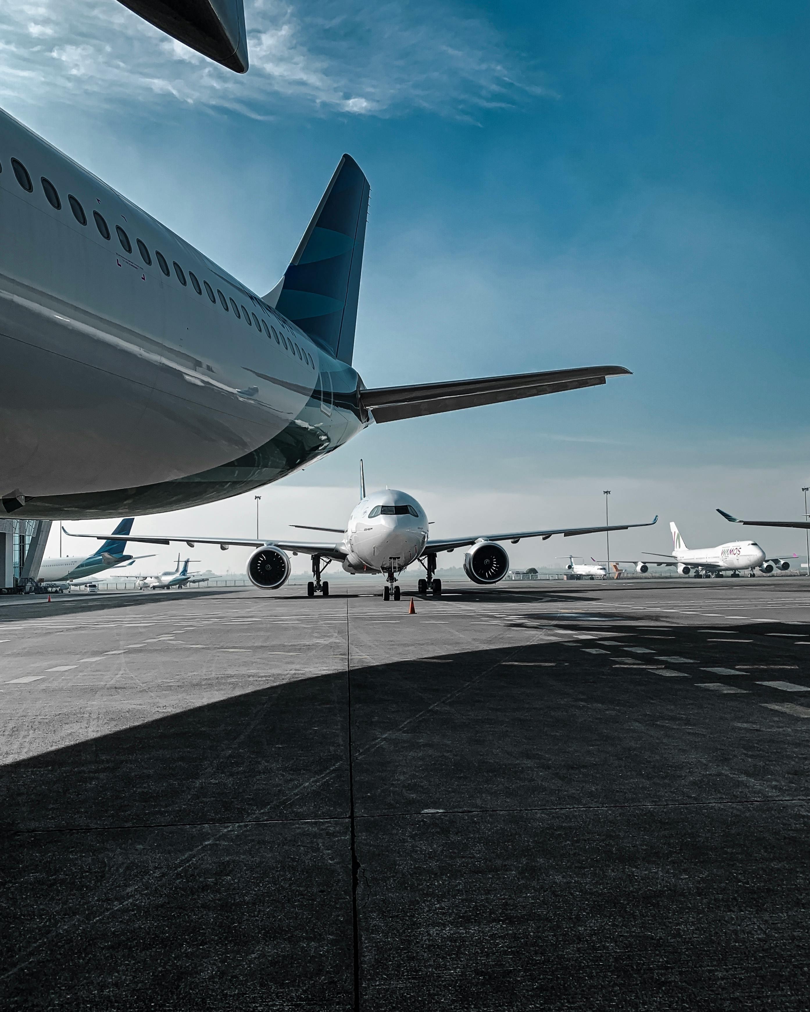 Airplanes on the tarmac at Boston Logan International airport