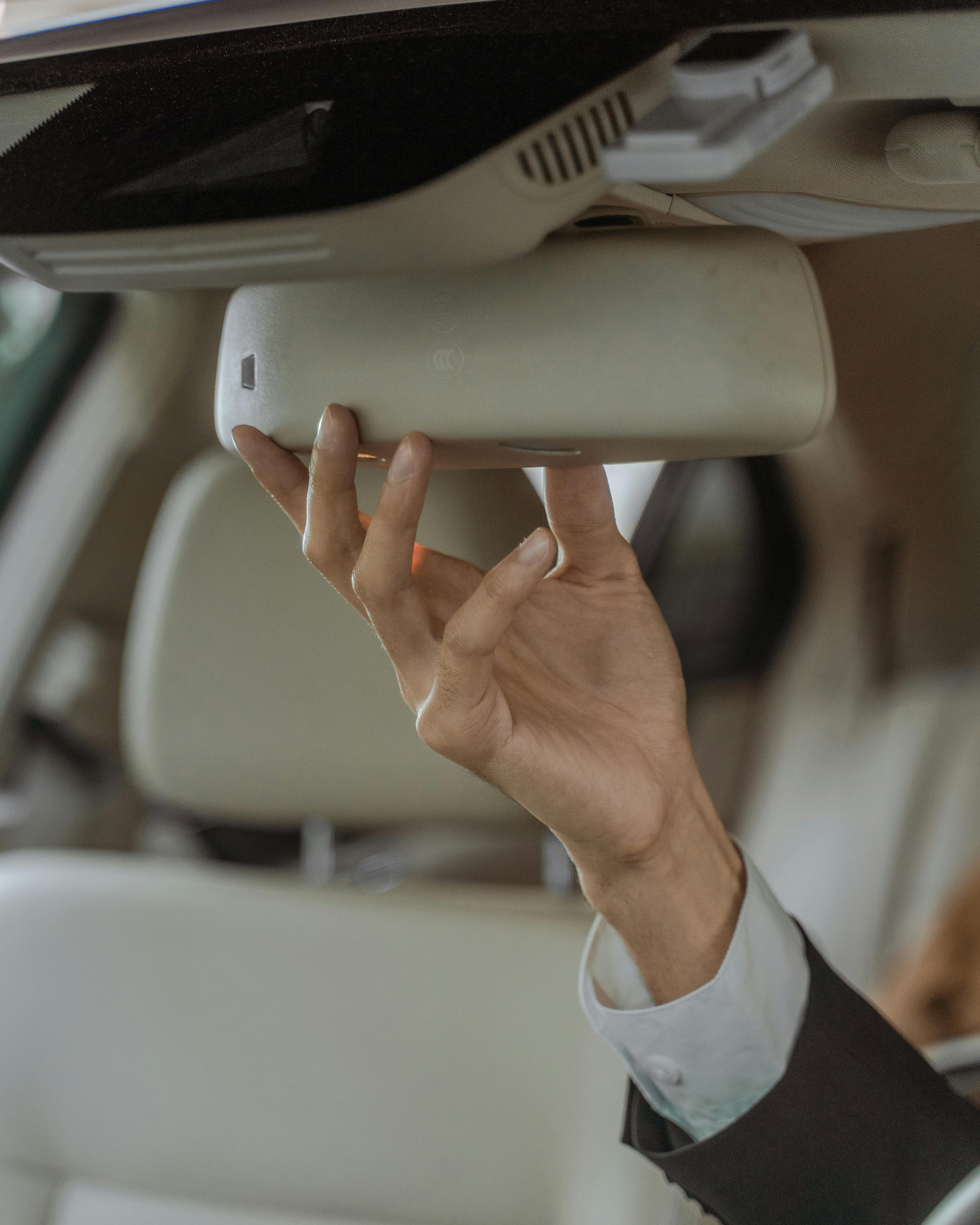 Luxury vehicle interior showing passenger comfort and premium features