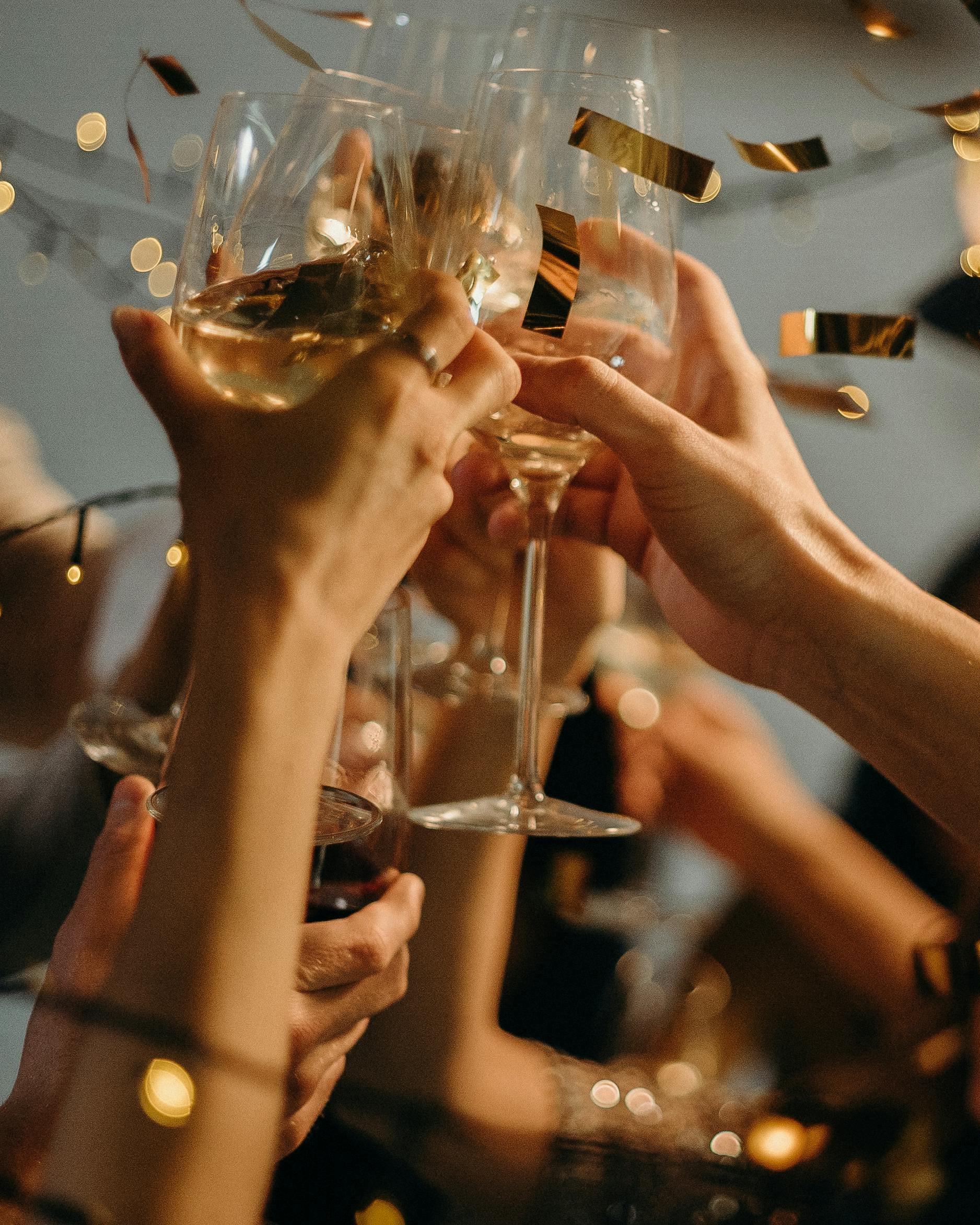 Guests celebrating with champagne at a luxury event