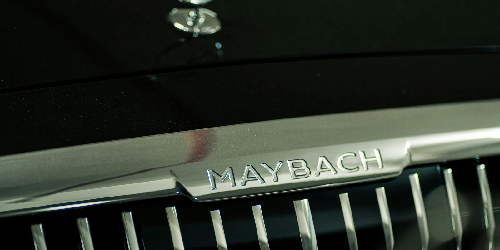 Mercedes-Maybach grille badge, representing the GLS 600 available to rent in Boston